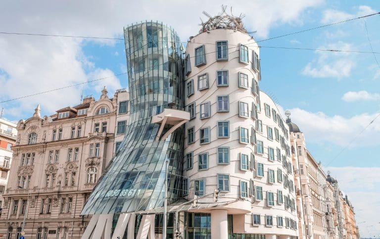The Dancing House in Prague is a landmark designed by Frank Gehry and Vlado Milunić