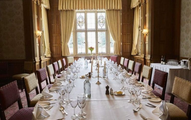Tylney Hall - set for board lunch