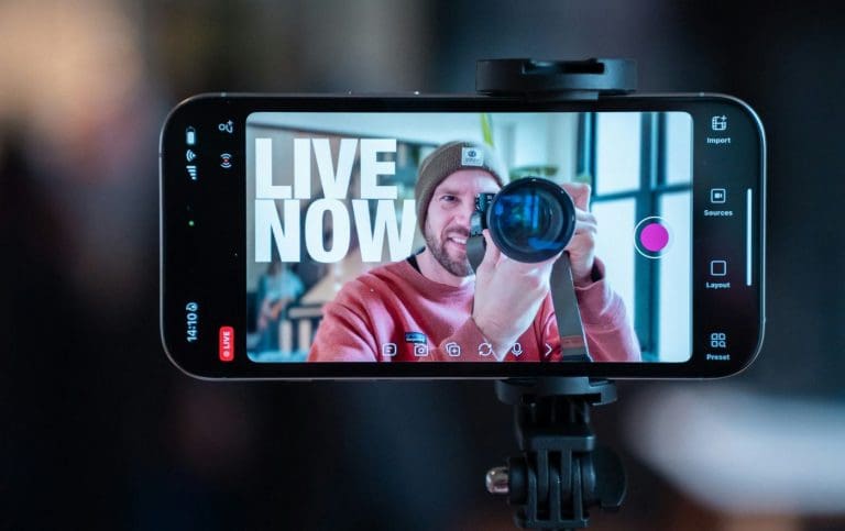 Filming for a virtual event